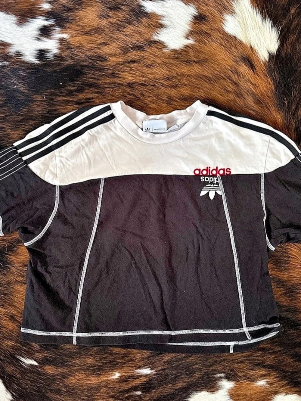 adidas x Alexander Wang Short Sleeve Top Black & White Size Medium